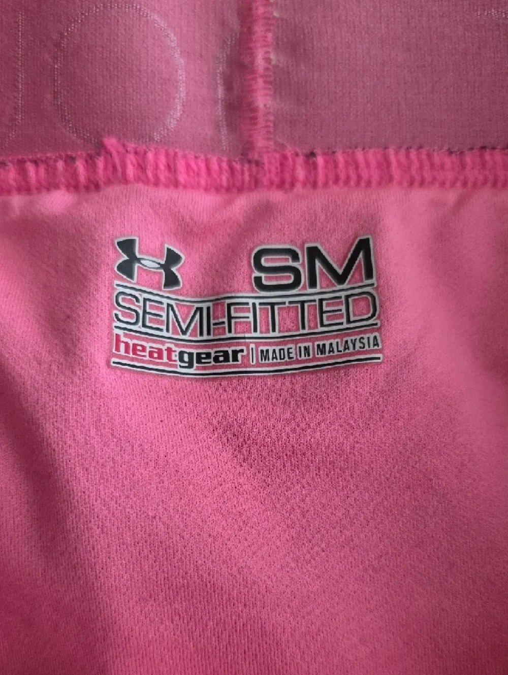 Under Armour Women's Black Athletic Shorts with Pink Waistband
